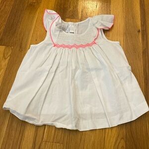 Jacadi Girls White and Pink Tank Top Size 6